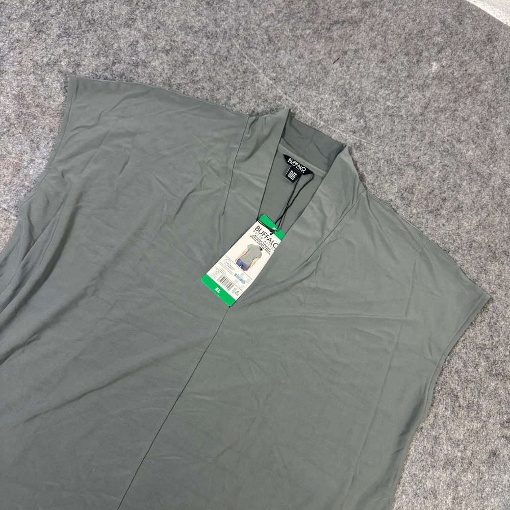 Buffalo David Bitton Womens XL Sage Green Cap Sleeve V-Neck Blouse New With Tags